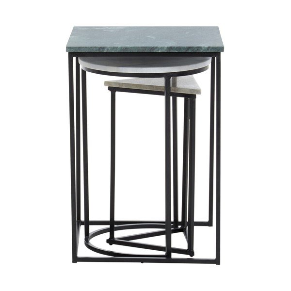 Tárolóasztal szett 3 db-os márvány asztallappal 40x40 cm Mandoli – Premier Housewares