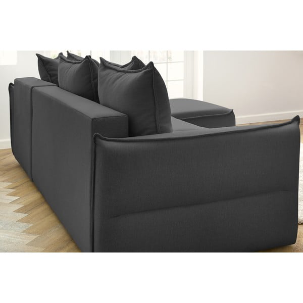 Sötétszürke kinyitható sarokkanapé (jobb oldali) Leon – Bobochic Paris-image-1