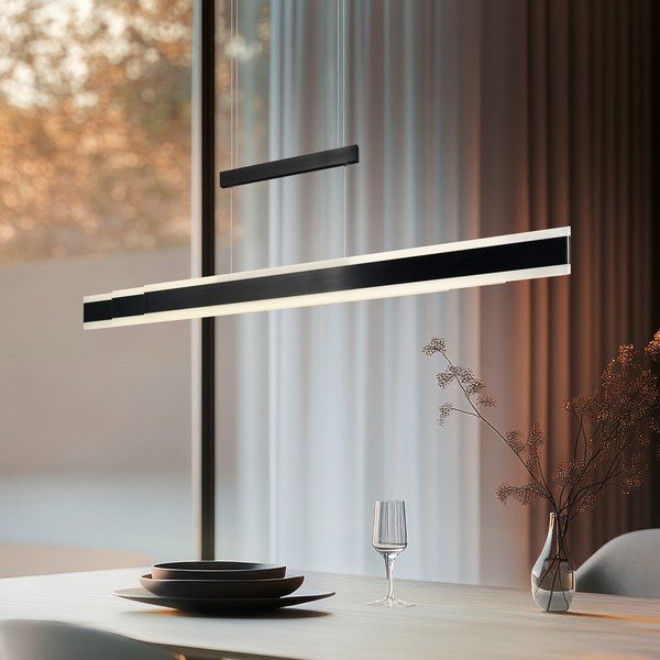 Matt fekete LED függőlámpa fém búrával Arcola – Trio-image-1