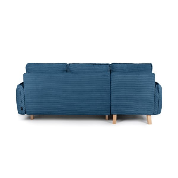 Kék kordbársony kinyitható sarokkanapé (variálható) Tori – Bonami Selection-image-4