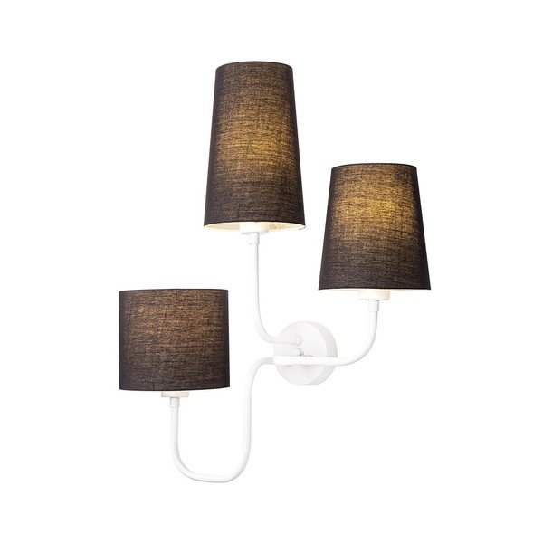 Eleni fehér fém falilámpa fekete búrával - Opviq lights-image-1