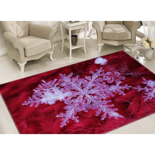 Christmas Period Red icy Snowflake szőnyeg, 50 x 80 cm - Vitaus-image-1