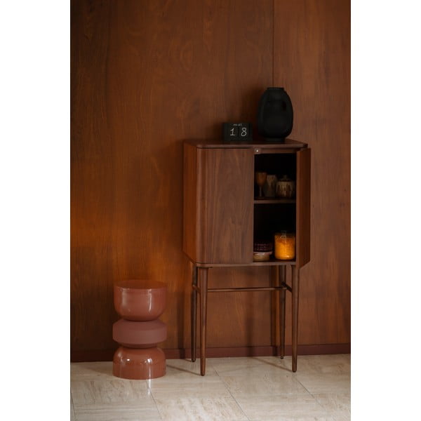 Barna szekrény tolóajtóval diófa dekorral 62x125x45 cm Morrison – Dutchbone-image-1