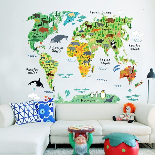 World Map gyerek falmatrica, 73 x 95 cm - Ambiance-image-1