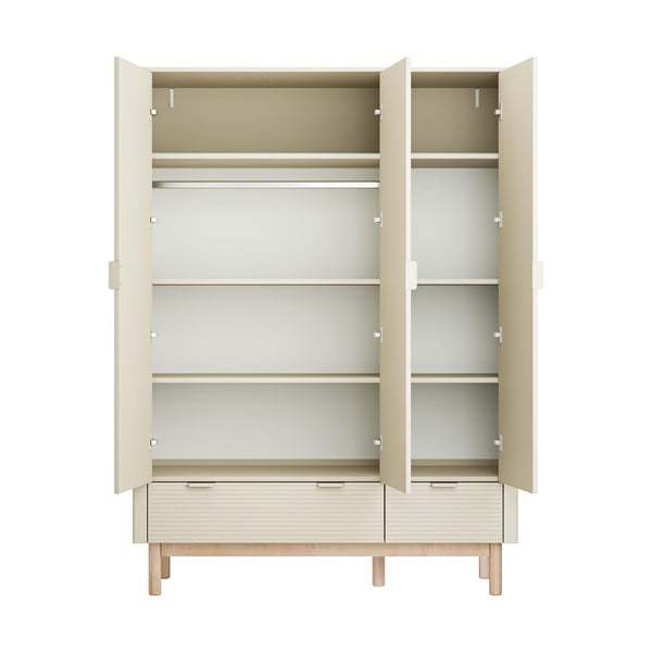 Krémszínű gyerek ruhásszekrény 144x52 cm Miloo – Pinio-image-3