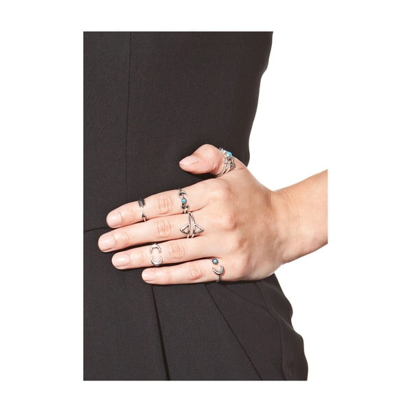 Dolores ezüstszínű női gyűrű, 6 db - NOMA