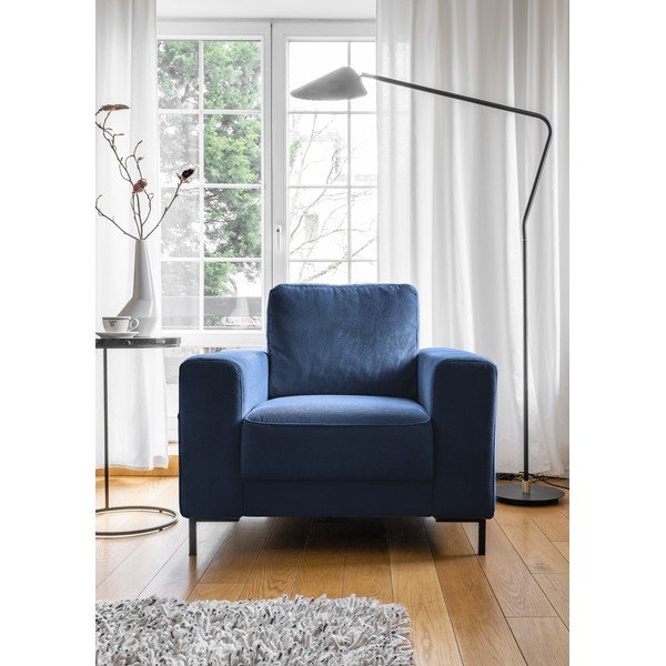 Sötétkék kordbársony fotel Lofty Lilly – Miuform-image-1