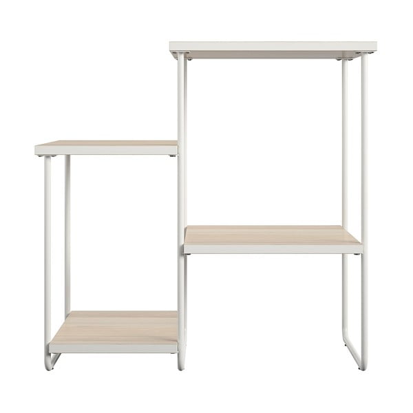 Fehér-natúr színű konzolasztal kőrisfa dekoros asztallappal 35x67 cm Dante – Støraa-image-3