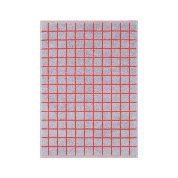 Piros-világoskék pamut törölköző 50x70 cm Grid – Jotex-image-2