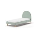 Zöld kárpitozott egyszemélyes ágy ágyráccsal 90x200 cm MOON – Vipack