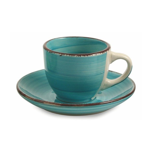 Baita kékeszöld espresso csésze és csészealj szett, 6 darab, 90 ml - Villa d'Este