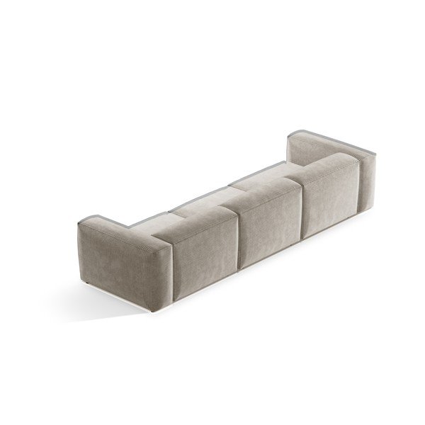 Bézs kordbársony kanapé 364 cm Bergamo – Cosmopolitan Design-image-4