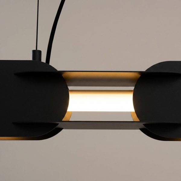 Fekete fém LED függőlámpa CHAIN – Thoro-image-2