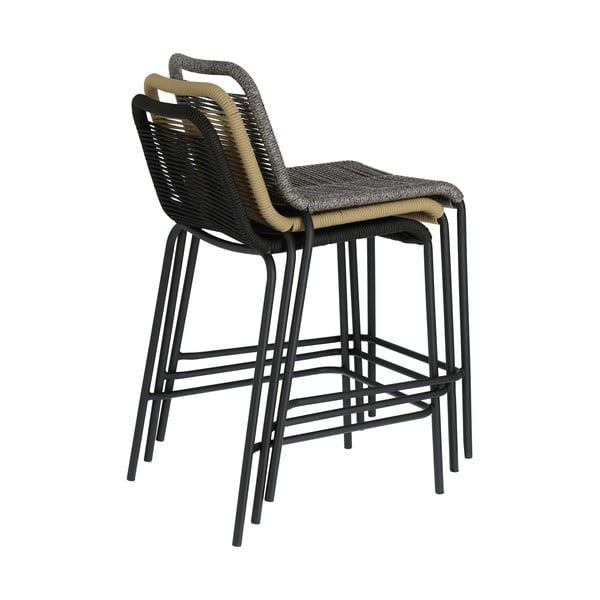 Glenville bézs acélszerkezetű bárszék, magasság 62 cm - Kave Home-image-4