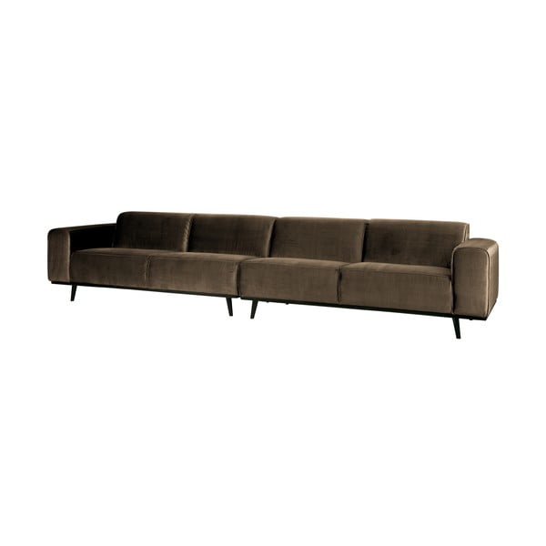 Statement bézses szürke bársonykanapé, hosszúság 372 cm - BePureHome-image-1