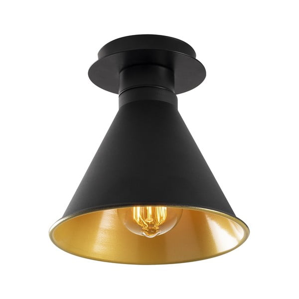Fekete-aranyszínű mennyezeti lámpa fém búrával ø 20 cm Berceste – Opviq lights