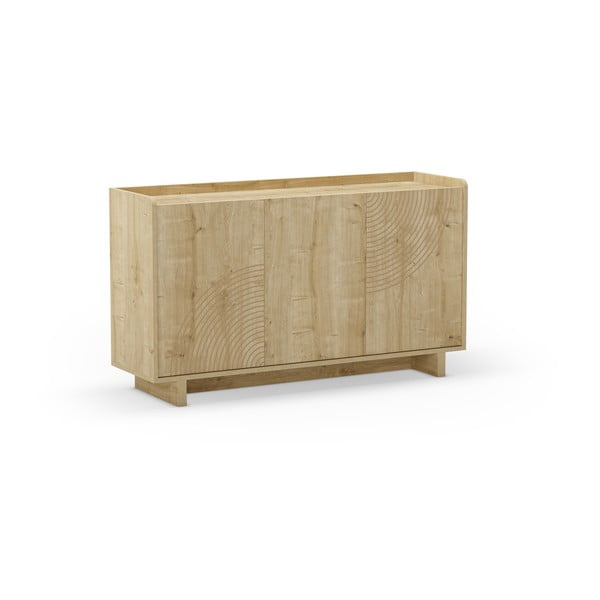 Natúr színű komód tölgyfa dekorral 140x80x40 cm Daira – Marckeric-image-3