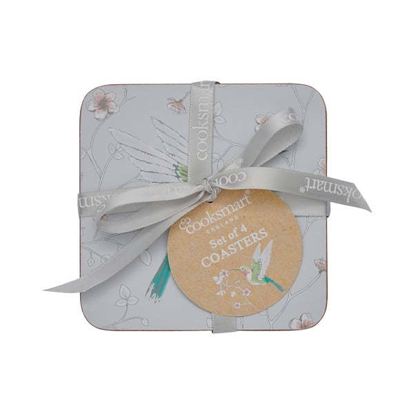 Szürke poháralátét szett 4 db-os Hummingbirds – Cooksmart ®-image-1