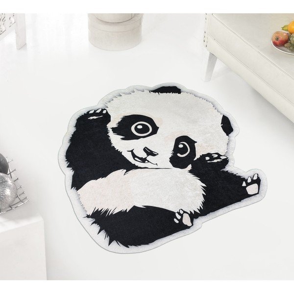 Fekete-fehér gyerek szőnyeg ø 120 cm Cuddly Panda – Vitaus-image-1