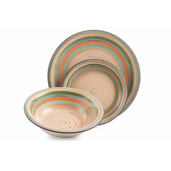 Mykonos Sombrerors 18 db-os színes agyagkerámia étkészlet - Villa d'Este-image-3