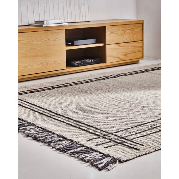 Világosbarna gyapjú szőnyeg 160x230 cm Eneo – Kave Home-image-3