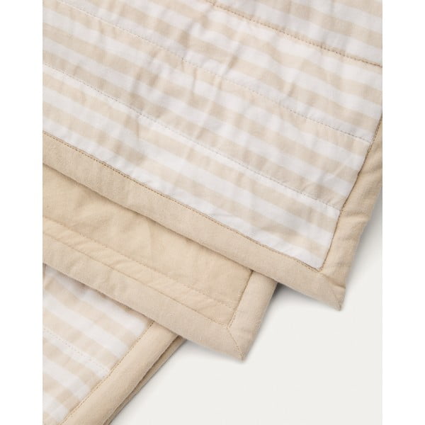 Bézs bio pamut steppelt ágytakaró 180x240 cm Sini – Kave Home-image-3