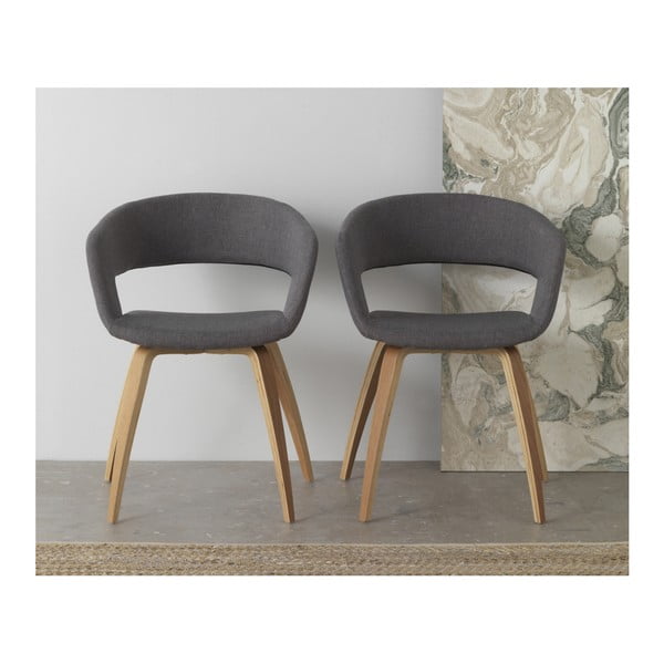 4 db fa étkezőszék szürke kárpittal - Geese-image-2