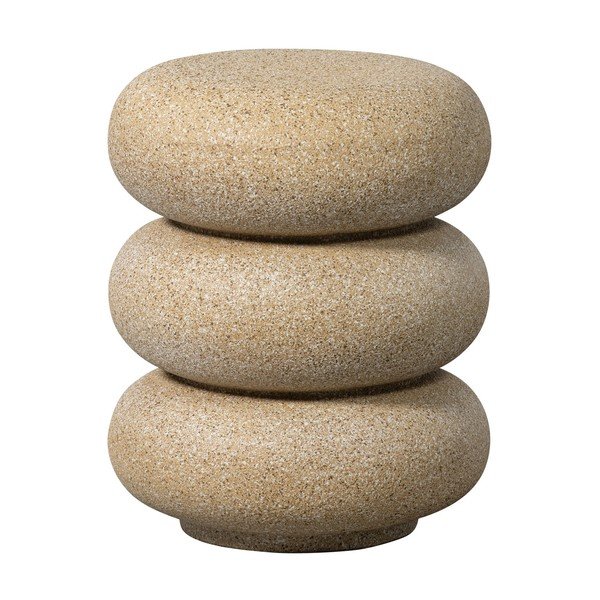 Kerek kerti kisasztal kő dekorral ø 40 cm Laurel – WOOOD