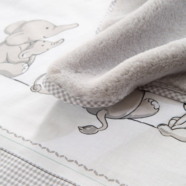 Fehér-szürke mikroplüss gyerek takaró 80x80 cm Sternenzauber – Roba-image-4