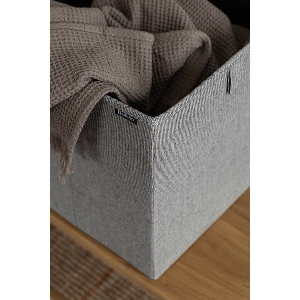 Szürke textil tárolódoboz 32x31,5x31,5 cm Soft Storage Cube – Bigso-image-3