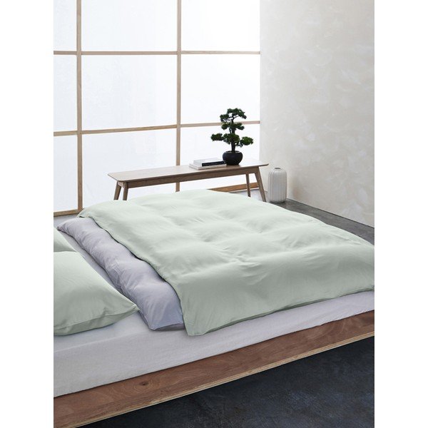 Zöld pamut és bambusz ágyneműhuzat 200x135 cm Skye - Westwing Collection-image-1