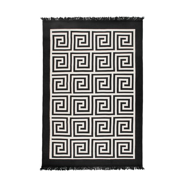 Framed bézs-fekete kétoldalas szőnyeg, 80 x 150 cm