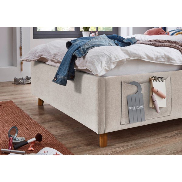 Bézs ágyneműtartós gyerekágy ágyráccsal 120x200 cm Cosy – Meise Möbel-image-4