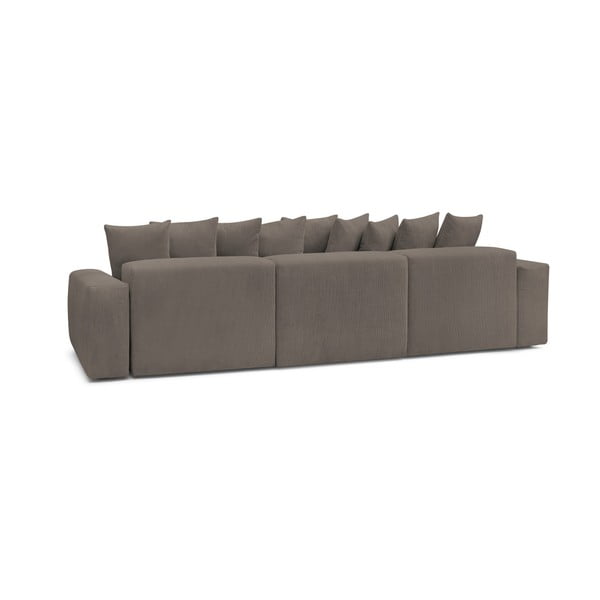 Szürkésbarna kordbársony sarokkanapé Voltaire – Bobochic Paris-image-4