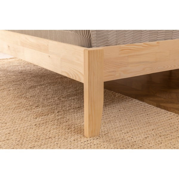 Natúr színű lucfenyő egyszemélyes ágy ágyráccsal 90x200 cm Galaksi – Kalune Design-image-2