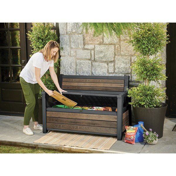 Sötétbarna műanyag kerti pad Deco – Keter-image-4