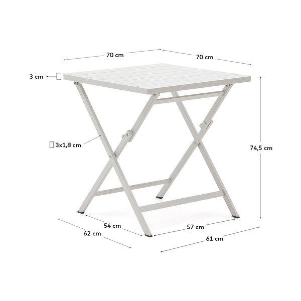 Fém kerti étkezőasztal 70x70 cm Torreta – Kave Home-image-4