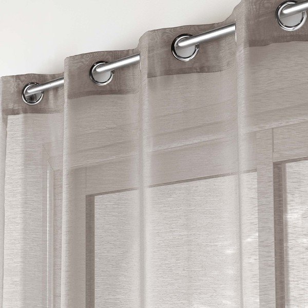 Barna átlátszó függöny 140x240 cm Lissea – douceur d'intérieur-image-1