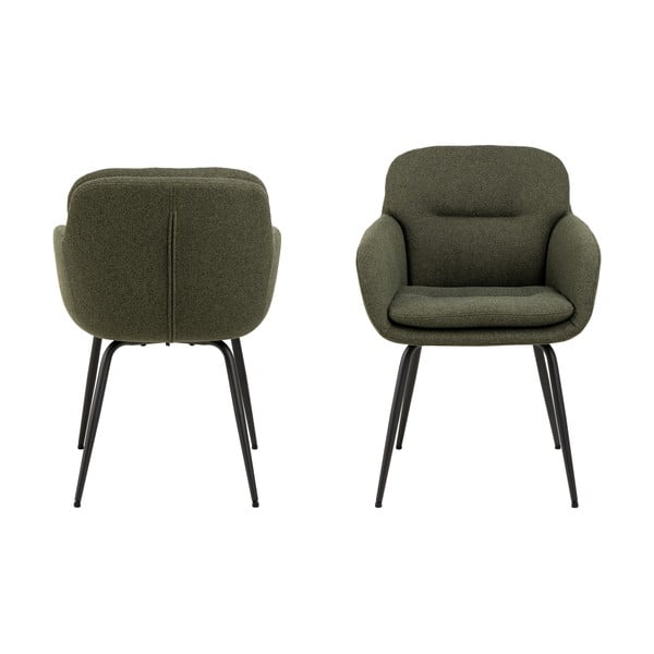 Khaki kárpitozott karfás étkezőfotel Dora – Actona-image-2