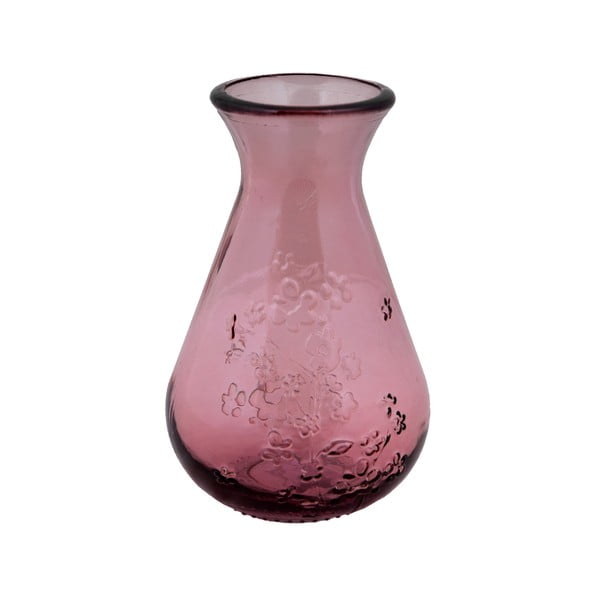 Floral rózsaszín újrahasznosított üveg váza, magasság 20 cm - Ego Dekor