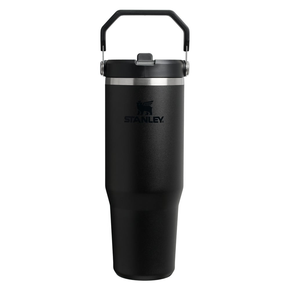 Fekete rozsdamentes acél termosz 890 ml IceFlow™ Flip Straw 2.0 Tumbler Black Stanley