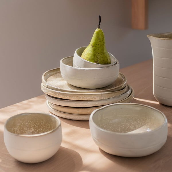 Fehér-bézs kő tálka szett 2 db-os ø 10 cm Sand Grain – Mette Ditmer Denmark-image-1