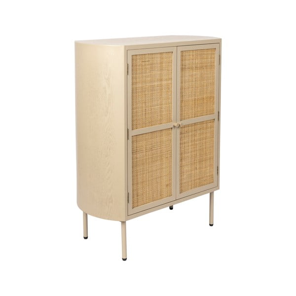 Krémszínű rattan szekrény 80x100 cm Amaya – White Label-image-2