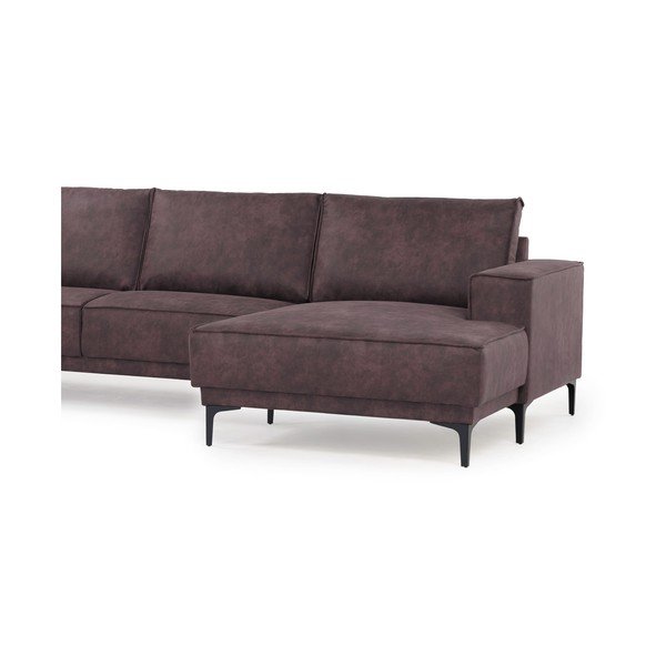 Sötétbarna bőrutánzat sarokkanapé (jobb oldali) Copenhagen – Scandic-image-4