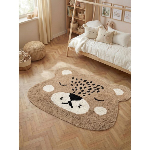 Világosbarna mosható-kézi szövésű pamut gyerek szőnyeg 93x120 cm Snuggle Bea – Hanse Home-image-1