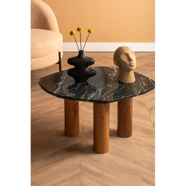 Tárolóasztal márvány dekoros asztallappal 50x75 cm Organic   – Leitmotiv-image-1