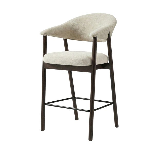 Barna-krémszínű kárpitozott karfás bárszék (ülésmagasság 67 cm) Elk – Unique Furniture