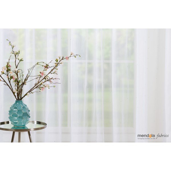 Fehér átlátszó függöny 140x260 cm Michelle – Mendola Fabrics-image-2