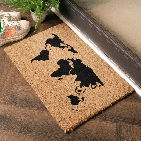 Kókuszrost lábtörlő 40x60 cm World Map – Artsy Doormats-image-1