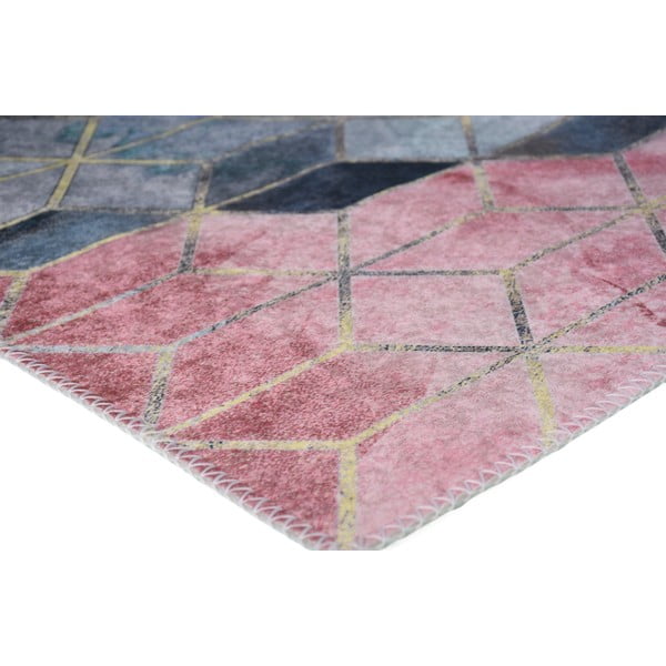 Világos rózsaszín-világosszürke mosható szőnyeg 80x150 cm – Vitaus-image-2